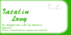 katalin lowy business card